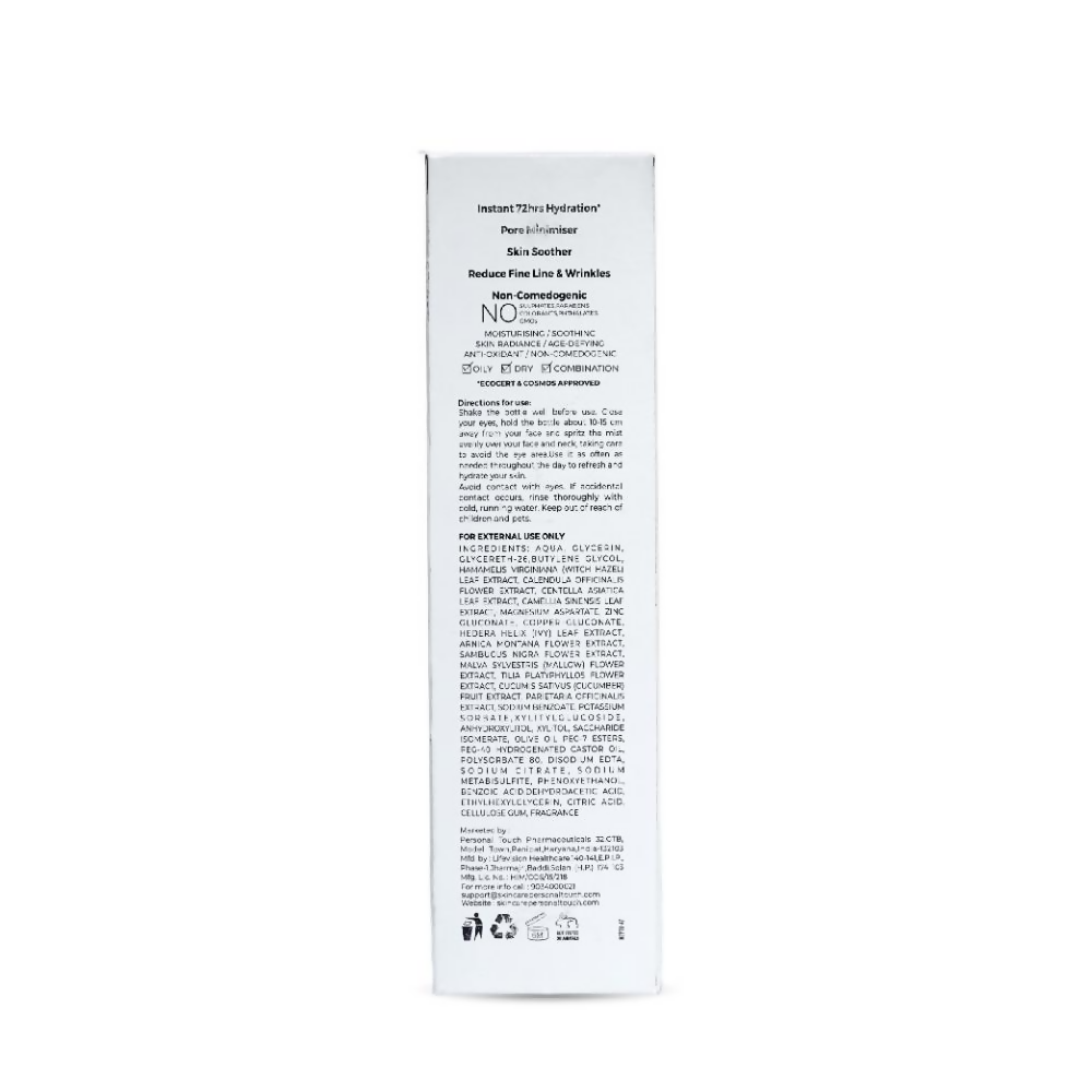 Personal Touch Aquarize Toner + Mist With Hyaluranic Acid For Intense Hydration All Skin Type