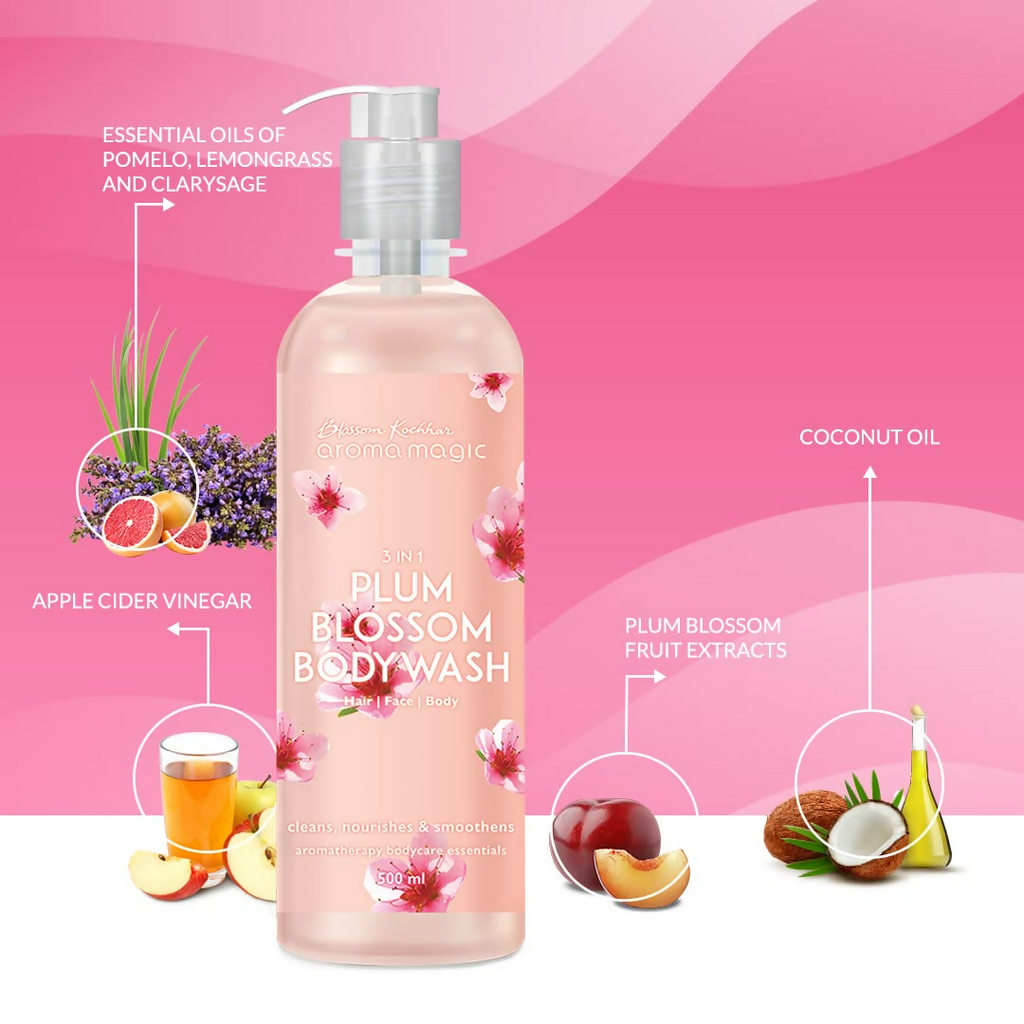 Blossom Kochhar Aroma Magic 3-in-1 Plum Blossom Body Wash Hair, Face & Body Cleanser