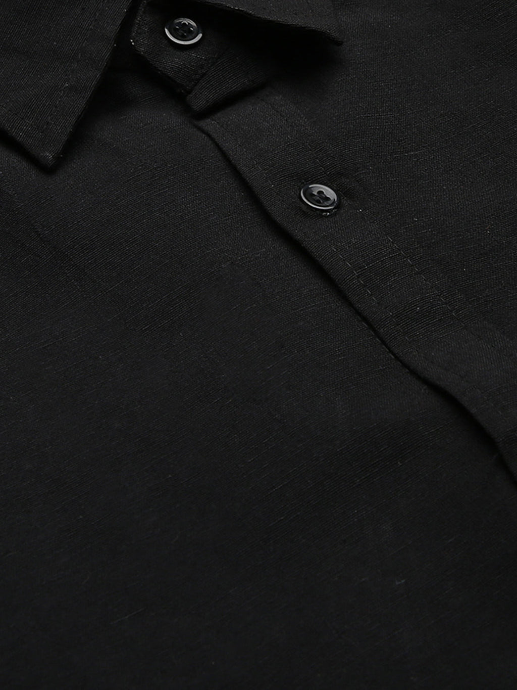 RIAG Black Men's Full Sleeves Solid Shirt