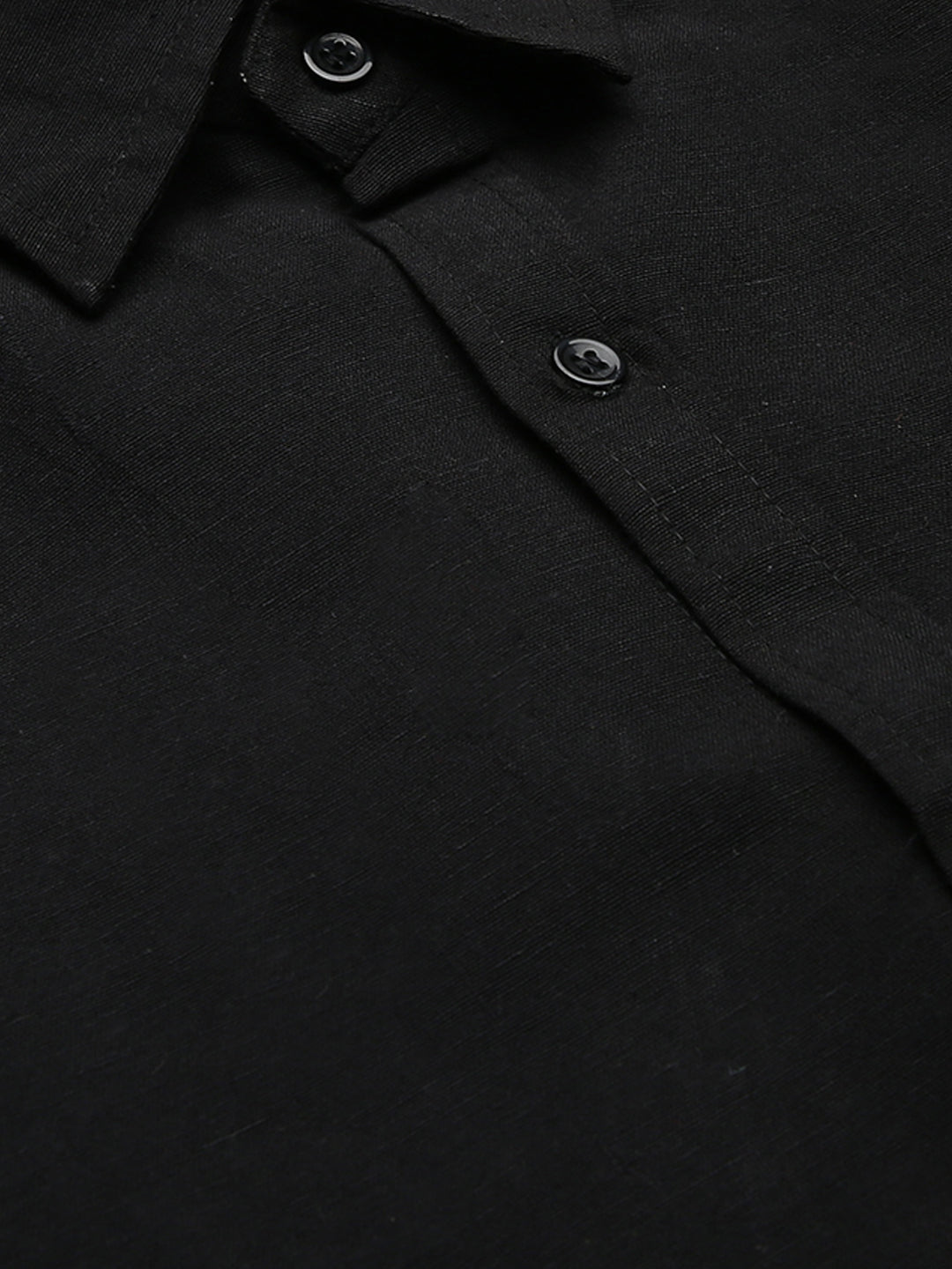 RIAG Black Men's Full Sleeves Solid Shirt
