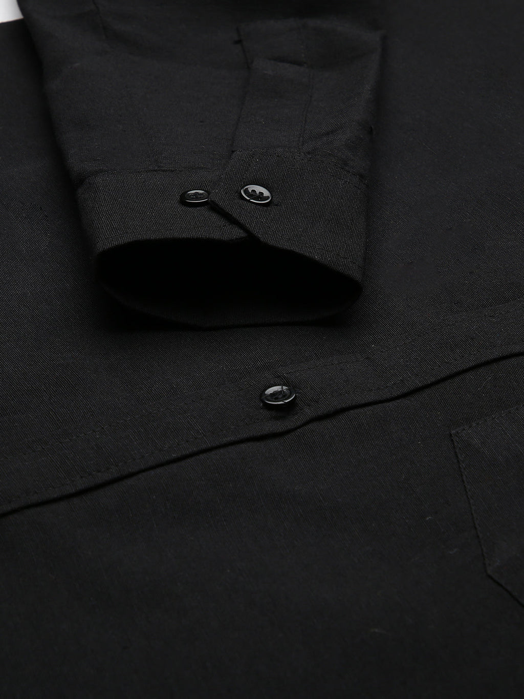 RIAG Black Men's Full Sleeves Solid Shirt