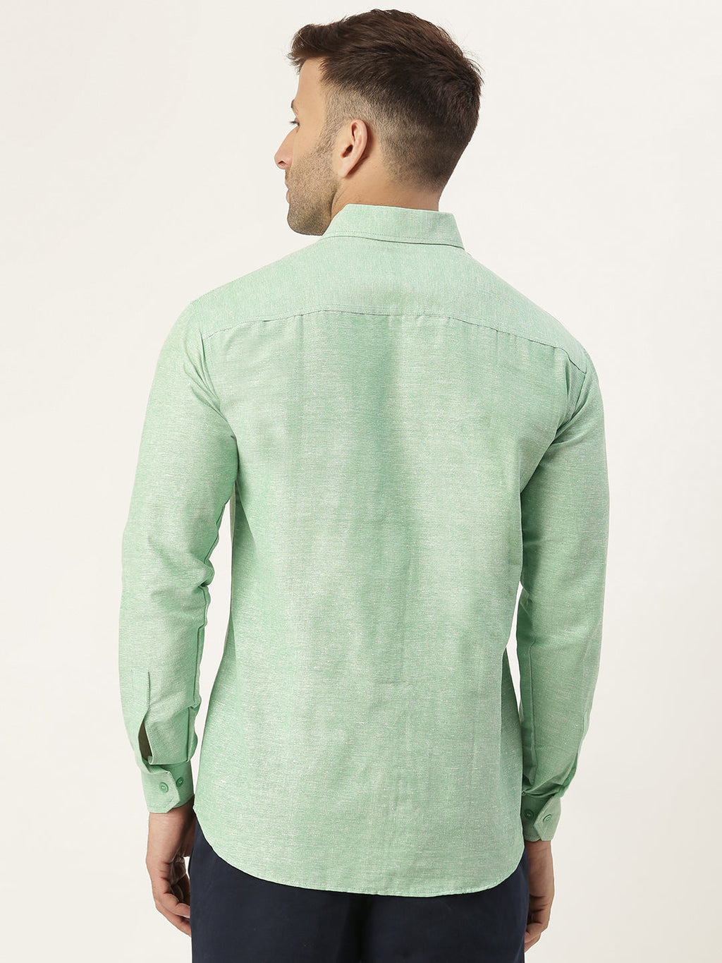 RIAG Green Men's Full Sleeves Solid Shirt
