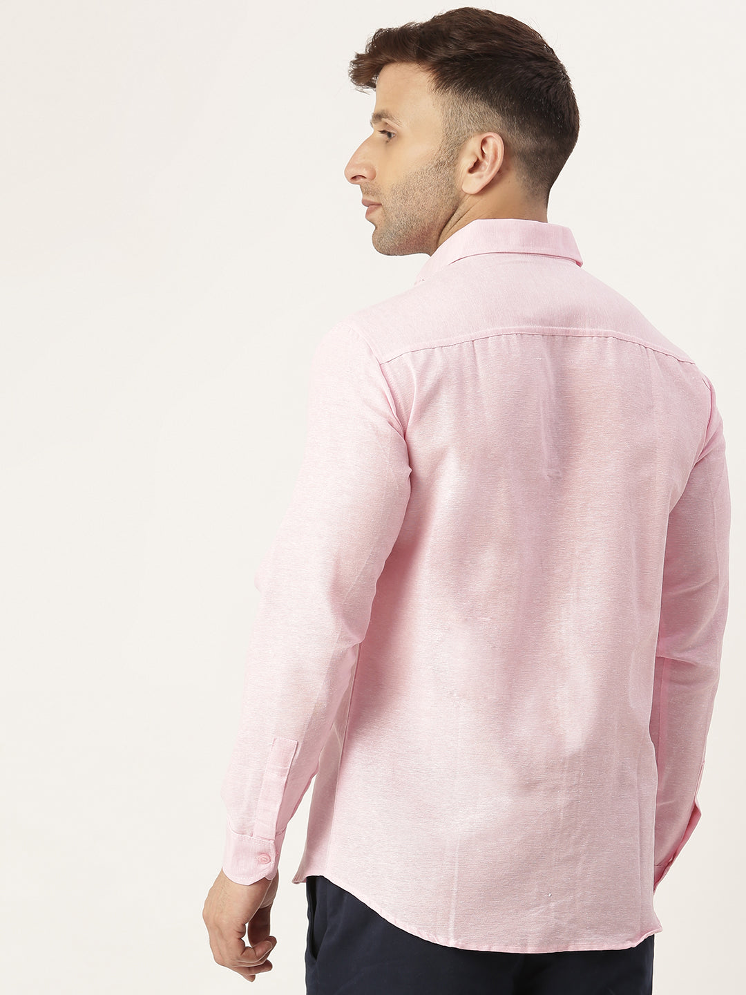 RIAG Pink Men's Full Sleeves Solid Shirt
