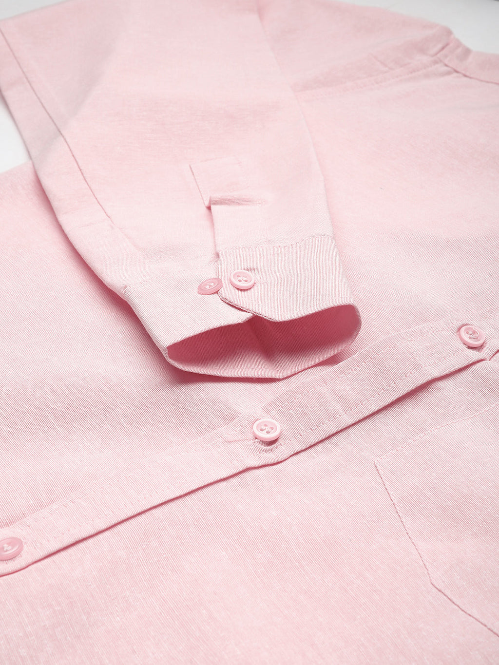 RIAG Pink Men's Full Sleeves Solid Shirt