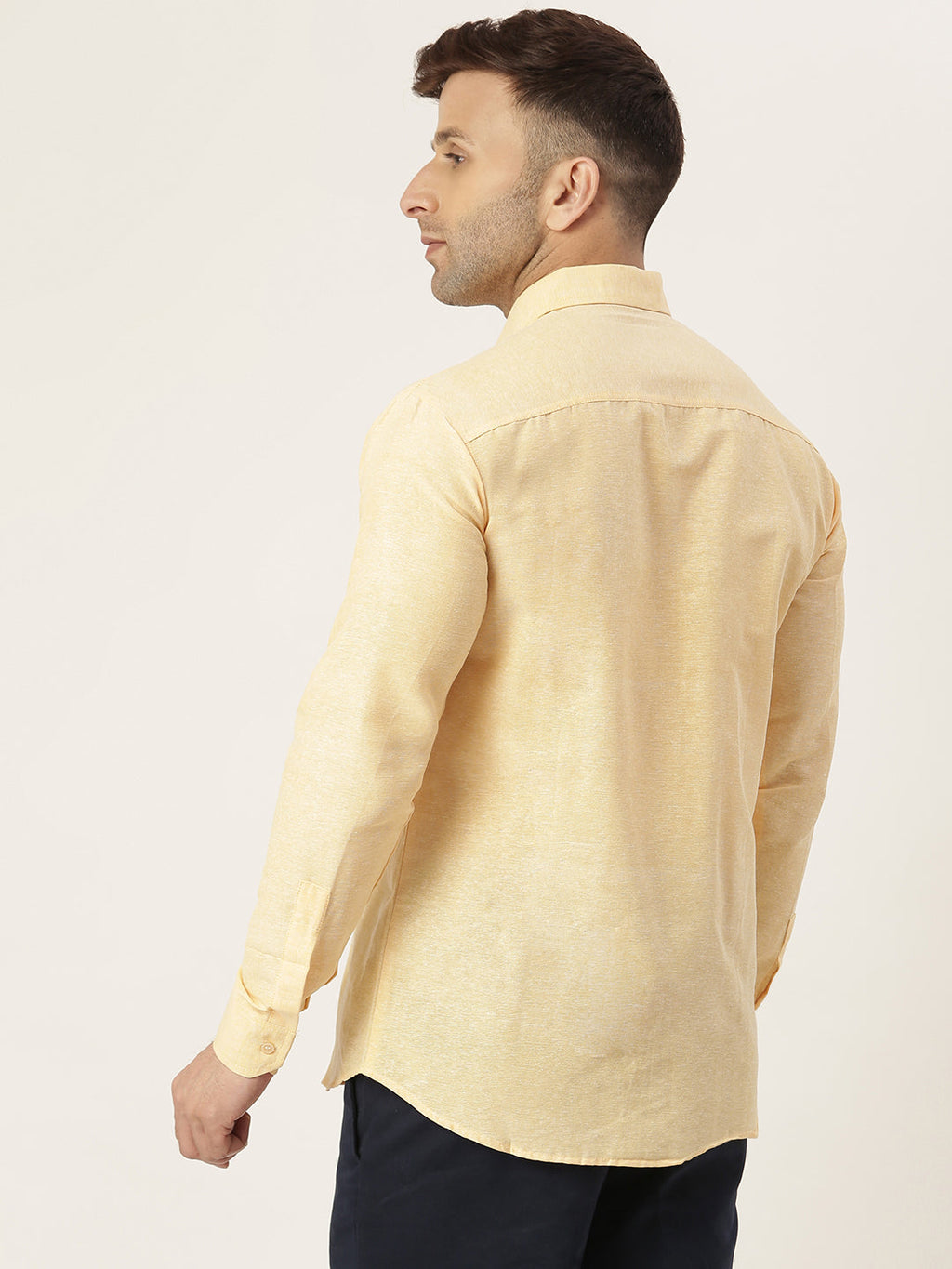 RIAG Beige Men's Full Sleeves Solid Shirt