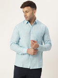 RIAG Light Blue Men's Full Sleeves Solid Shirt