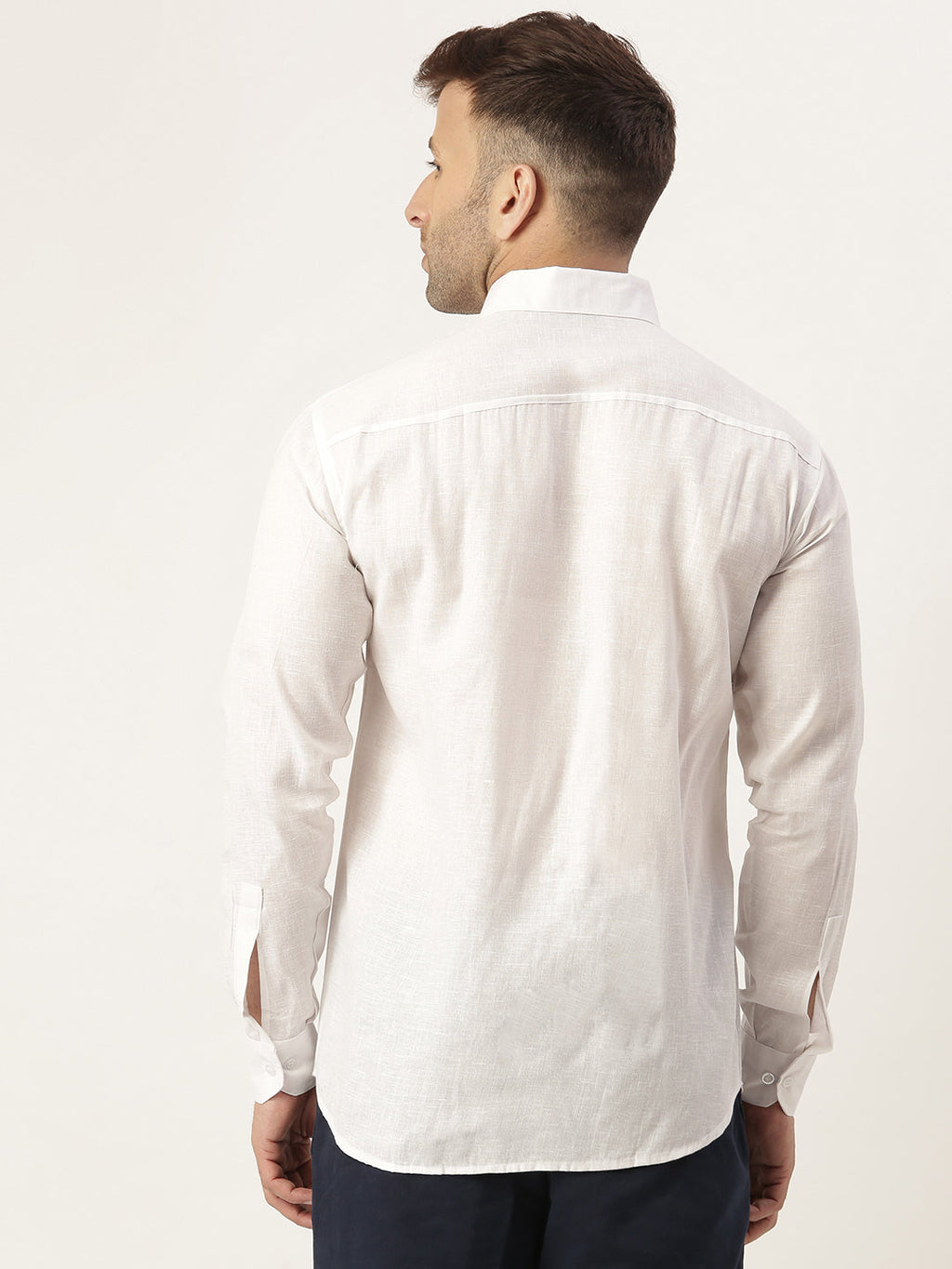 RIAG White Men's Full Sleeves Solid Shirt