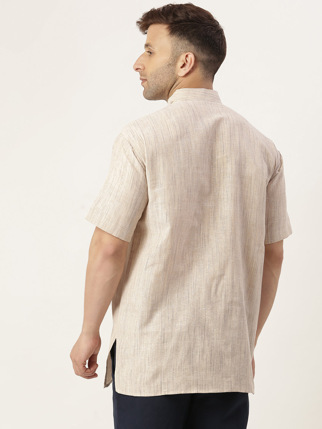 RIAG Men's Beige Cotton Long Ethnic Kurta