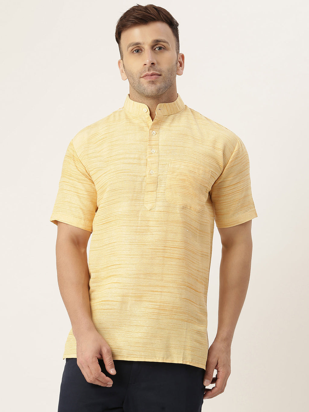 RIAG Men's Beige Cotton Long Ethnic Kurta