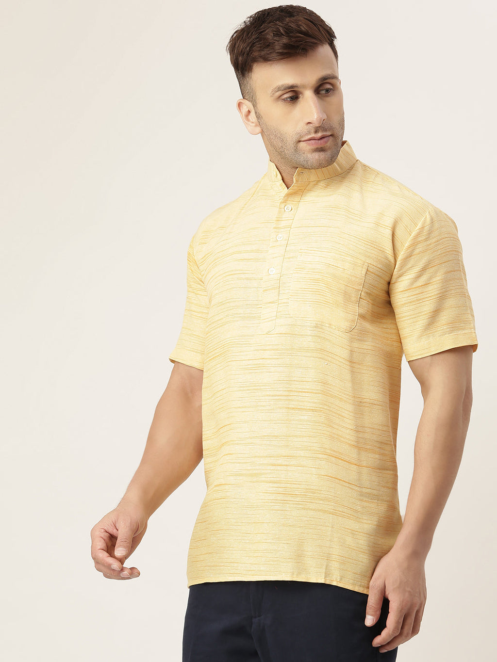 RIAG Men's Beige Cotton Long Ethnic Kurta