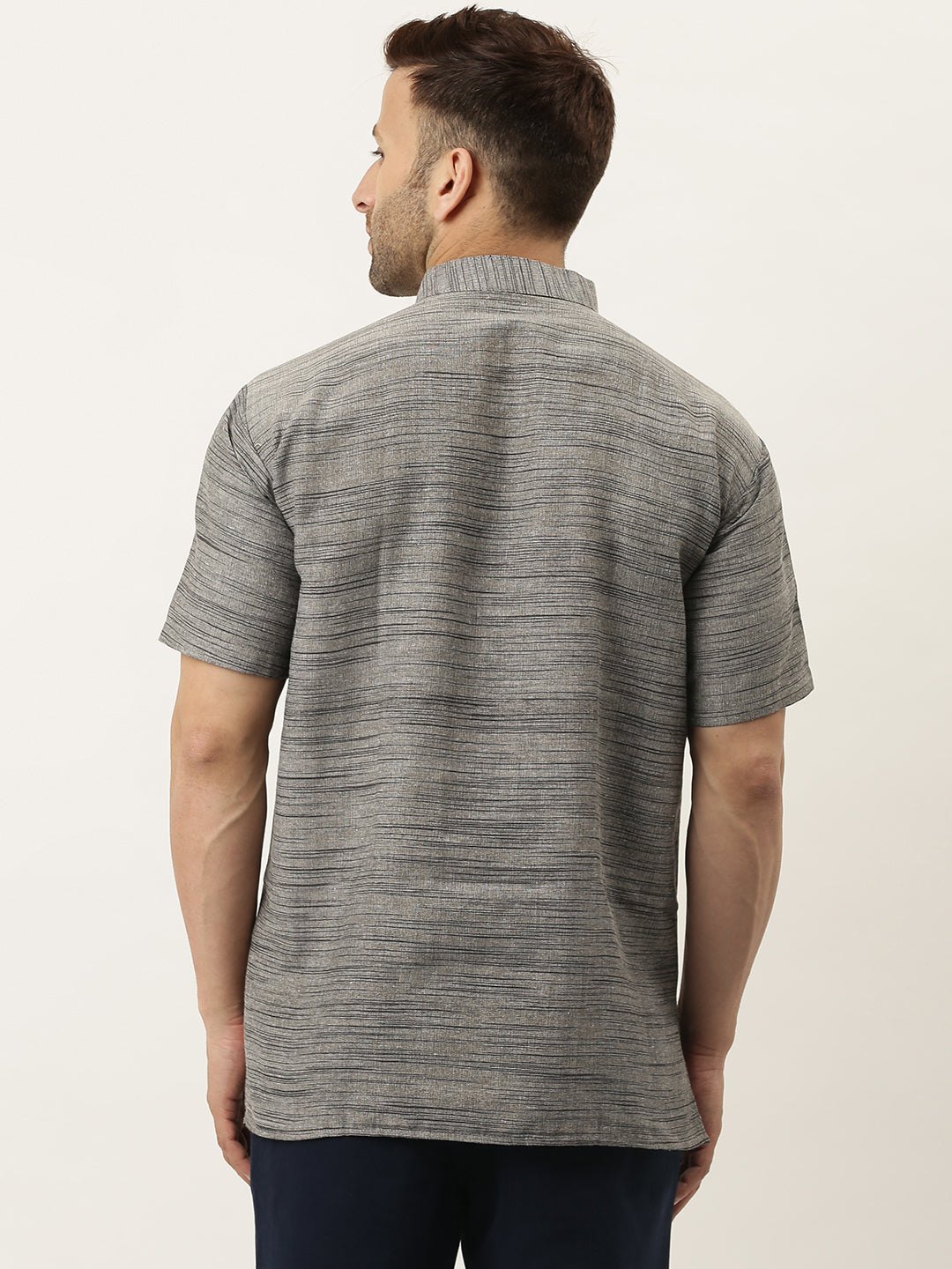 RIAG Men's Grey Cotton Long Ethnic Kurta