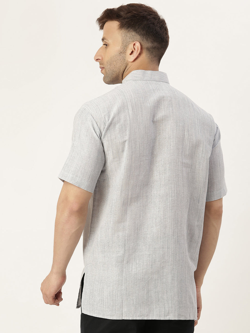 RIAG Men's Grey Cotton Long Ethnic Kurta