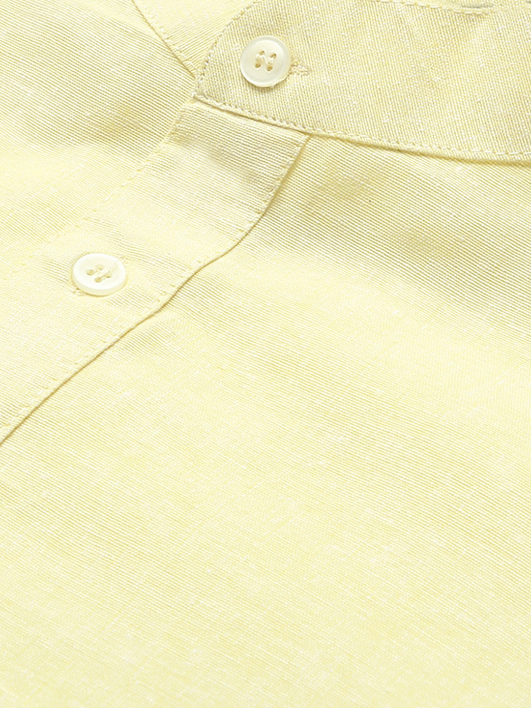RIAG Men's Yellow Cotton Short Ethnic Kurta