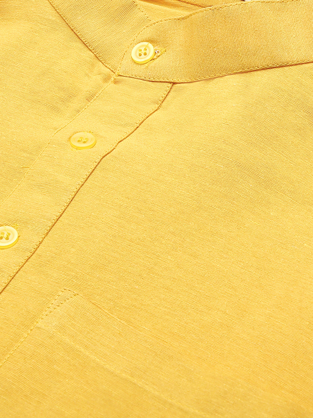 RIAG Men's Yellow Cotton Short Ethnic Kurta