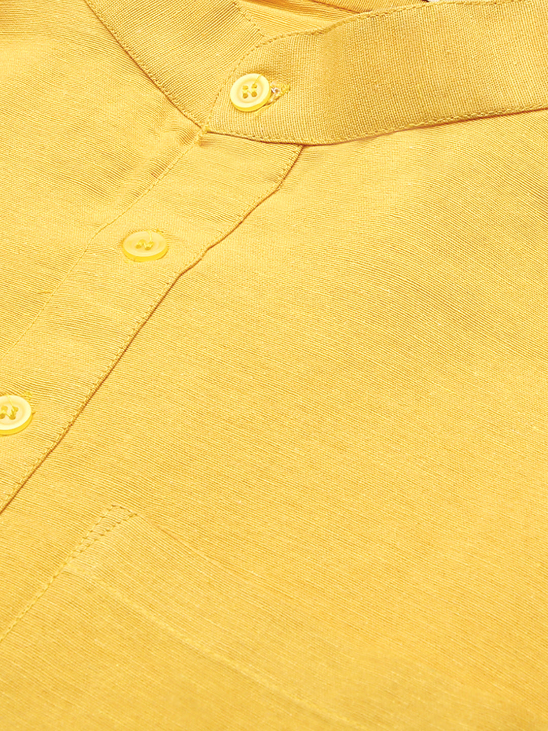 RIAG Men's Yellow Cotton Short Ethnic Kurta