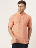 RIAG Men's Orange Cotton Long Ethnic Kurta