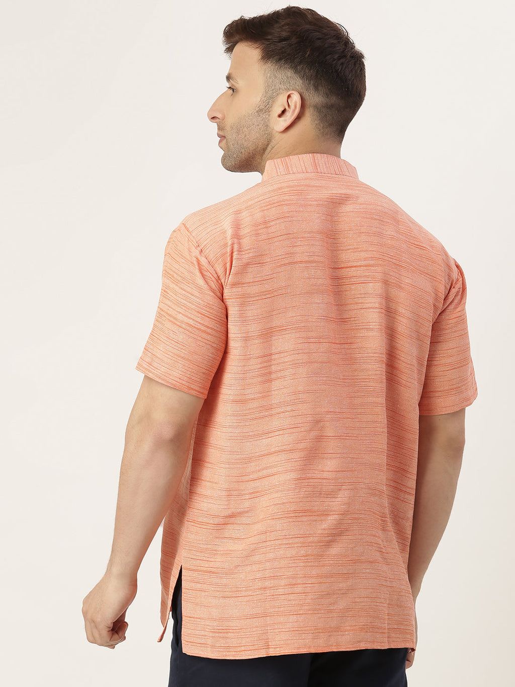 RIAG Men's Orange Cotton Long Ethnic Kurta