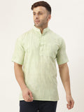 RIAG Men's Green Cotton Long Ethnic Kurta
