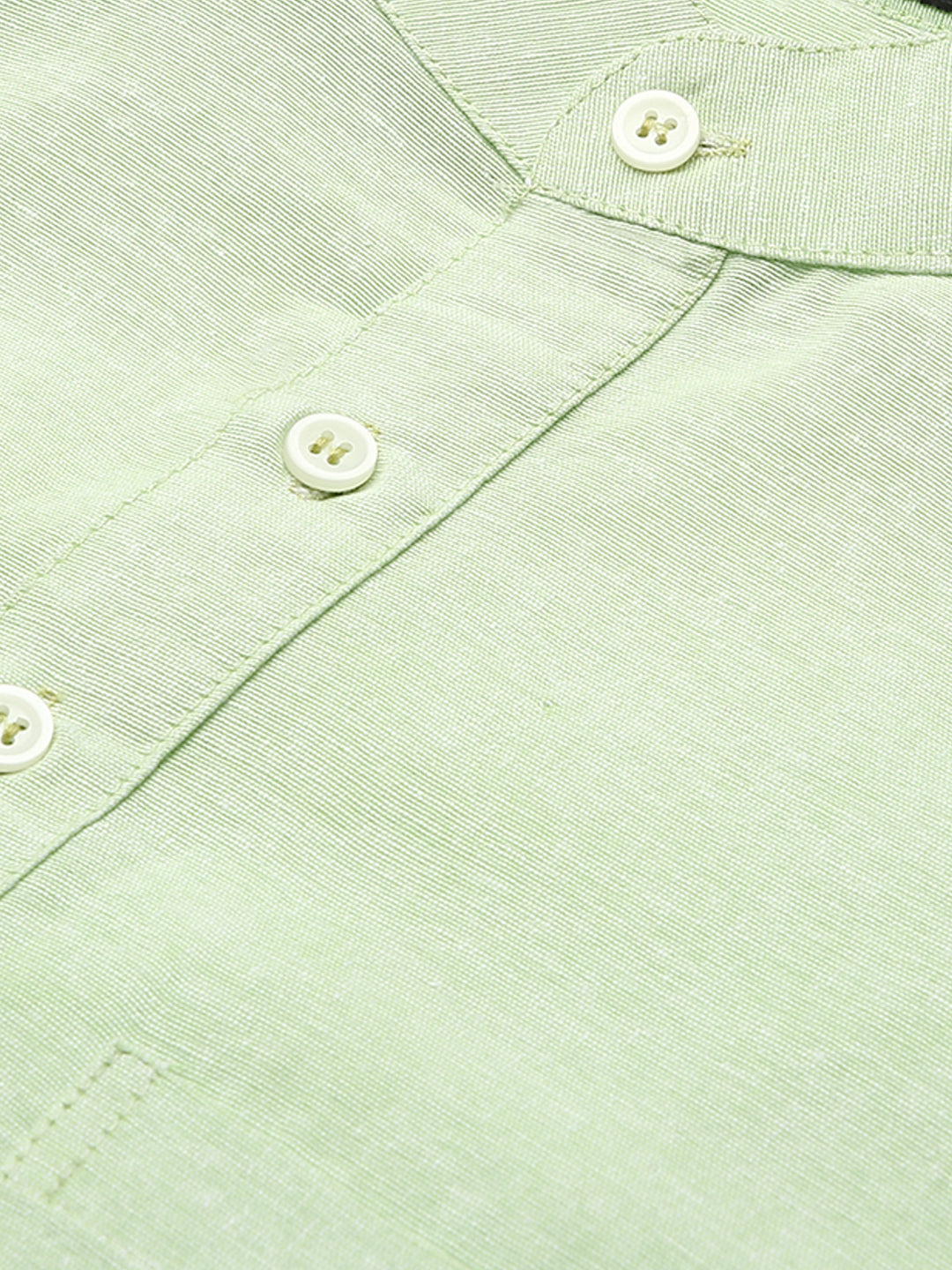 RIAG Men's Green Cotton Short Ethnic Kurta