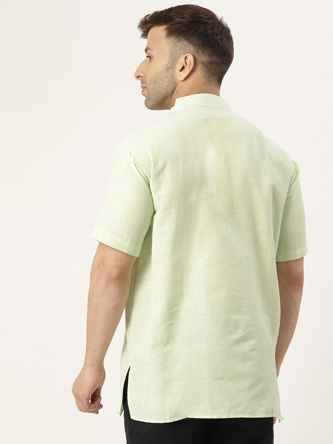 RIAG Men's Green Cotton Short Ethnic Kurta