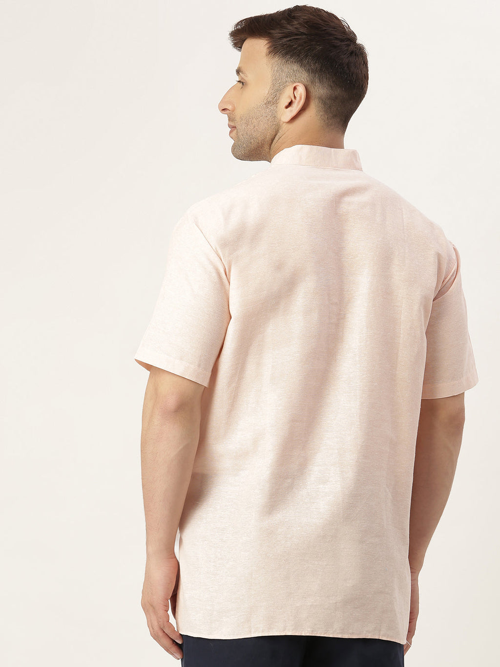 RIAG Men's Beige Cotton Short Ethnic Kurta