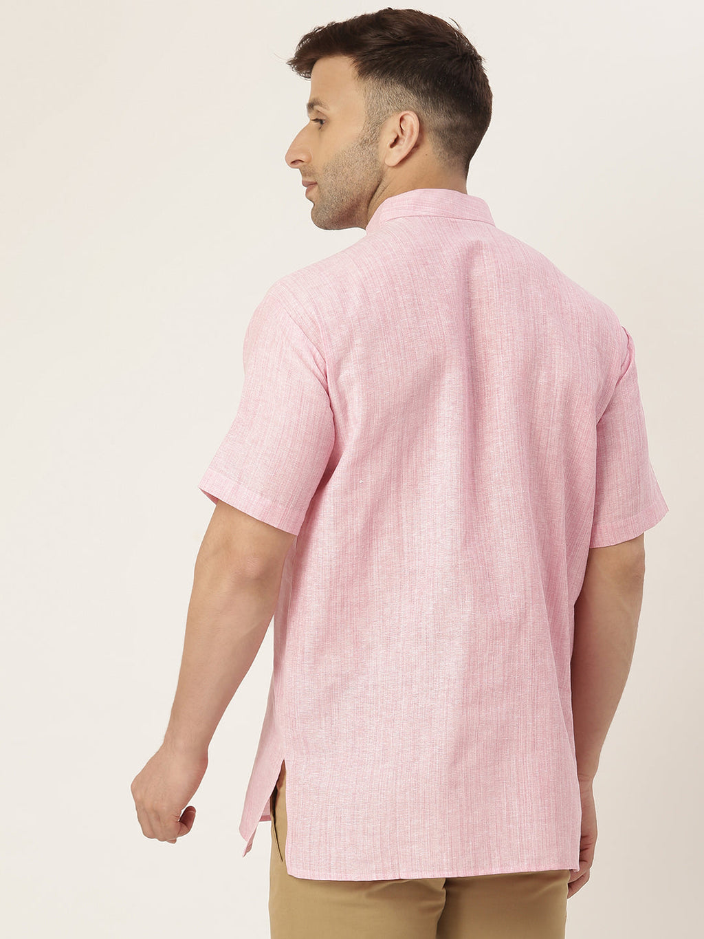 RIAG Men's Pink Cotton Long Ethnic Kurta