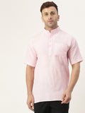 RIAG Men's Pink Cotton Short Ethnic Kurta