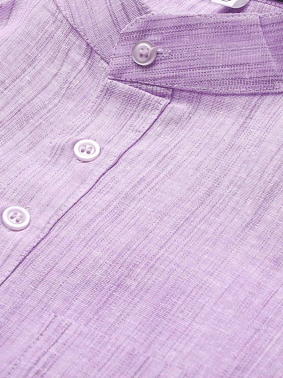 RIAG Men's Purple Cotton Long Ethnic Kurta