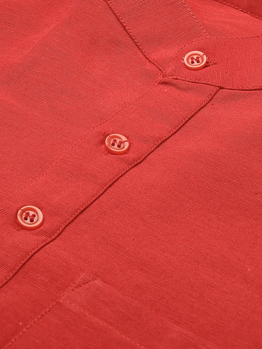 RIAG Men's Red Cotton Short Ethnic Kurta