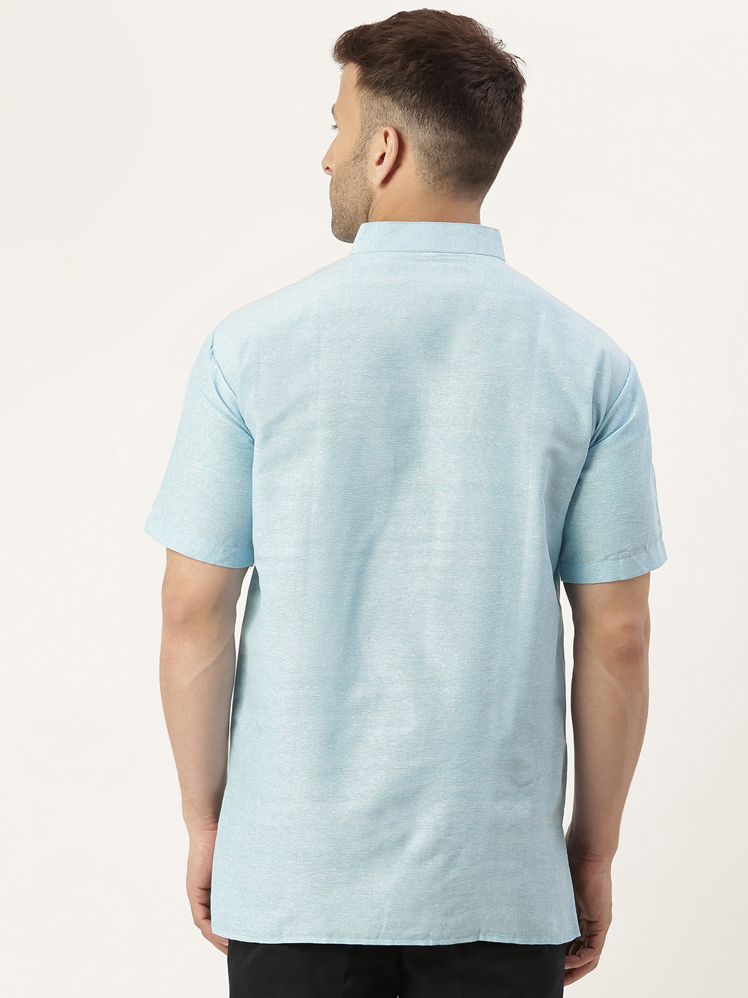 RIAG Men's Light blue Cotton Short Ethnic Kurta