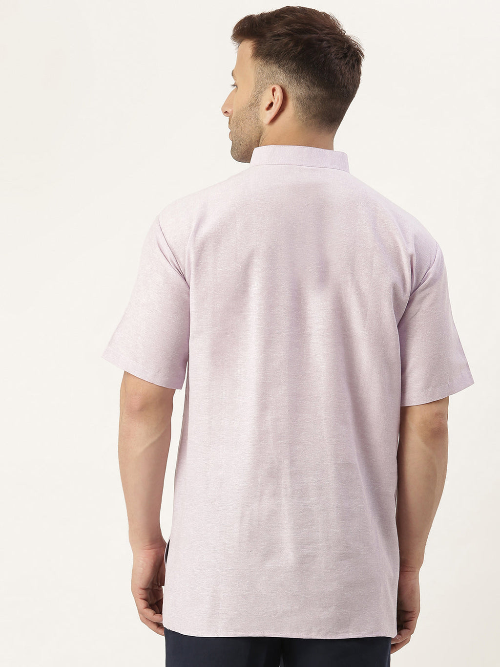RIAG Men's Purple Cotton Short Ethnic Kurta