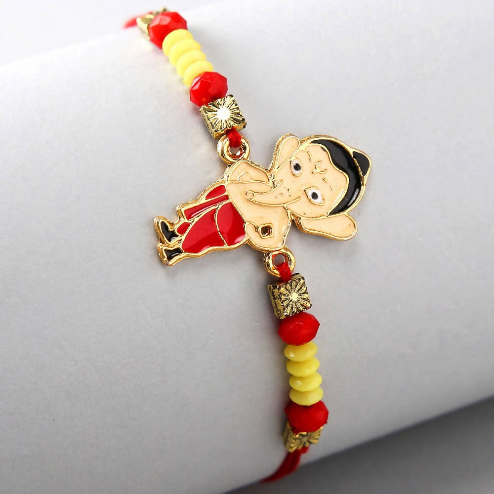 Cute Ganesha Rakhi & Kaju Rolls Box