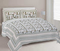 Rudra Bazaar Olive 210 TC Cotton Double King Bedsheet With 2 Pillow Covers