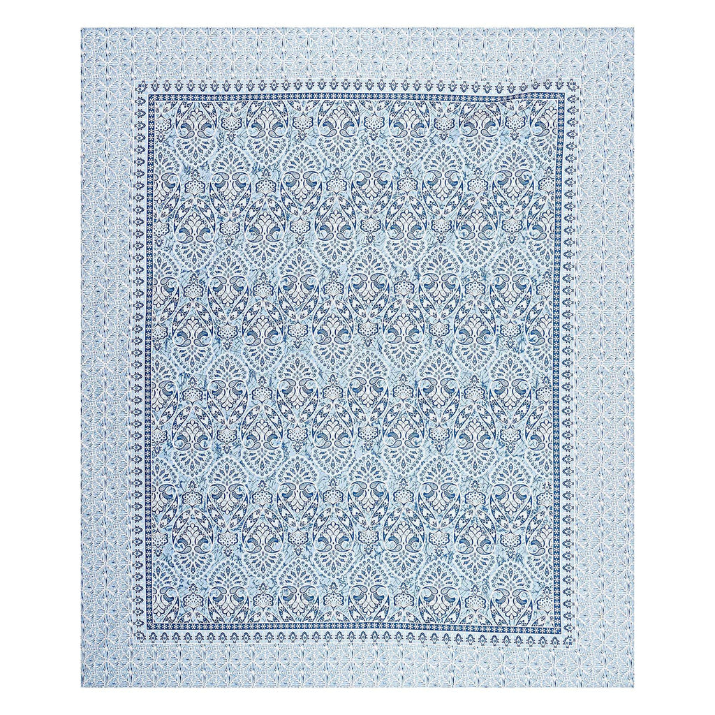 Rudra Bazaar Blue 210 TC Cotton Double King Bedsheet With 2 Pillow Covers