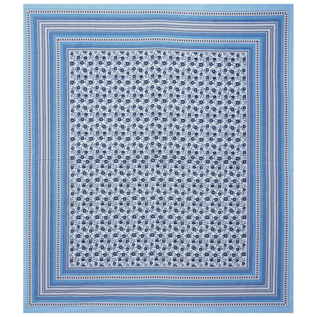 Rudra Bazaar Blue 210 TC Cotton Double King Bedsheet With 2 Pillow Covers