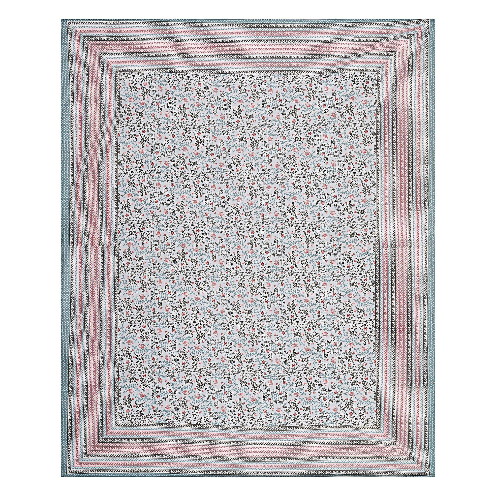 Rudra Bazaar Grey 210 TC Cotton Double King Bedsheet With 2 Pillow Covers
