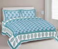 Rudra Bazaar Multi 210 TC Cotton Double King Bedsheet With 2 Pillow Covers