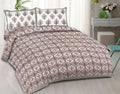 Rudra Bazaar Grey 210 TC Cotton Double King Bedsheet With 2 Pillow Covers