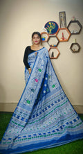 Exclusive Collection Handloom Dhakai Jamdani Saree - Steel Blue