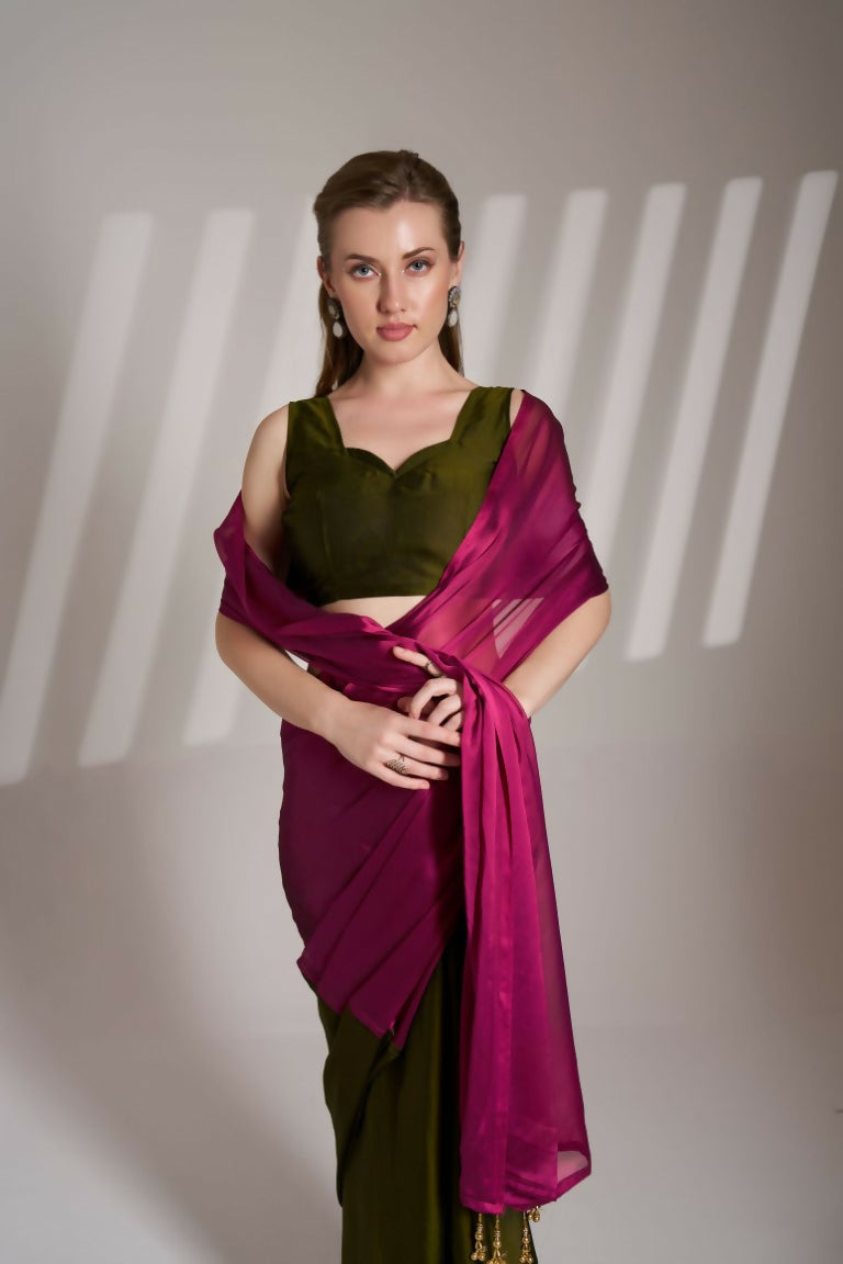 Pink Satin Rangoli Solid Fancy Designer Saree - Nafisa