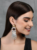Joban Fashion Women Long Pattern Silver Tone Earrings