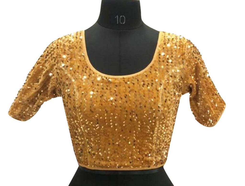 Vamika Brown Velvet Sequence Blouse