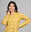 House of RP Women Cotton Yellow Print Casual Shirt