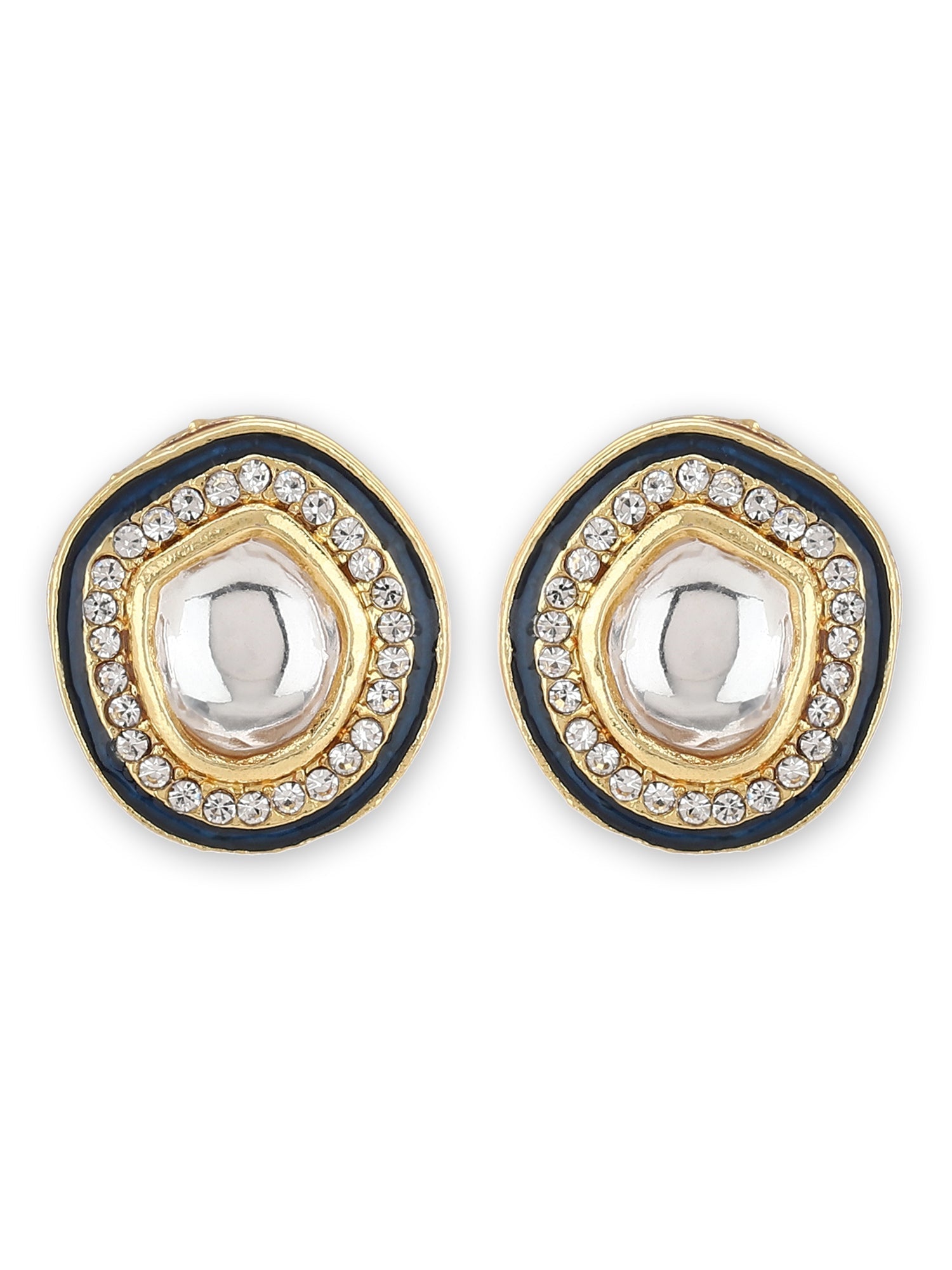 Blue Oval Drop Earrings - Ruby Raang