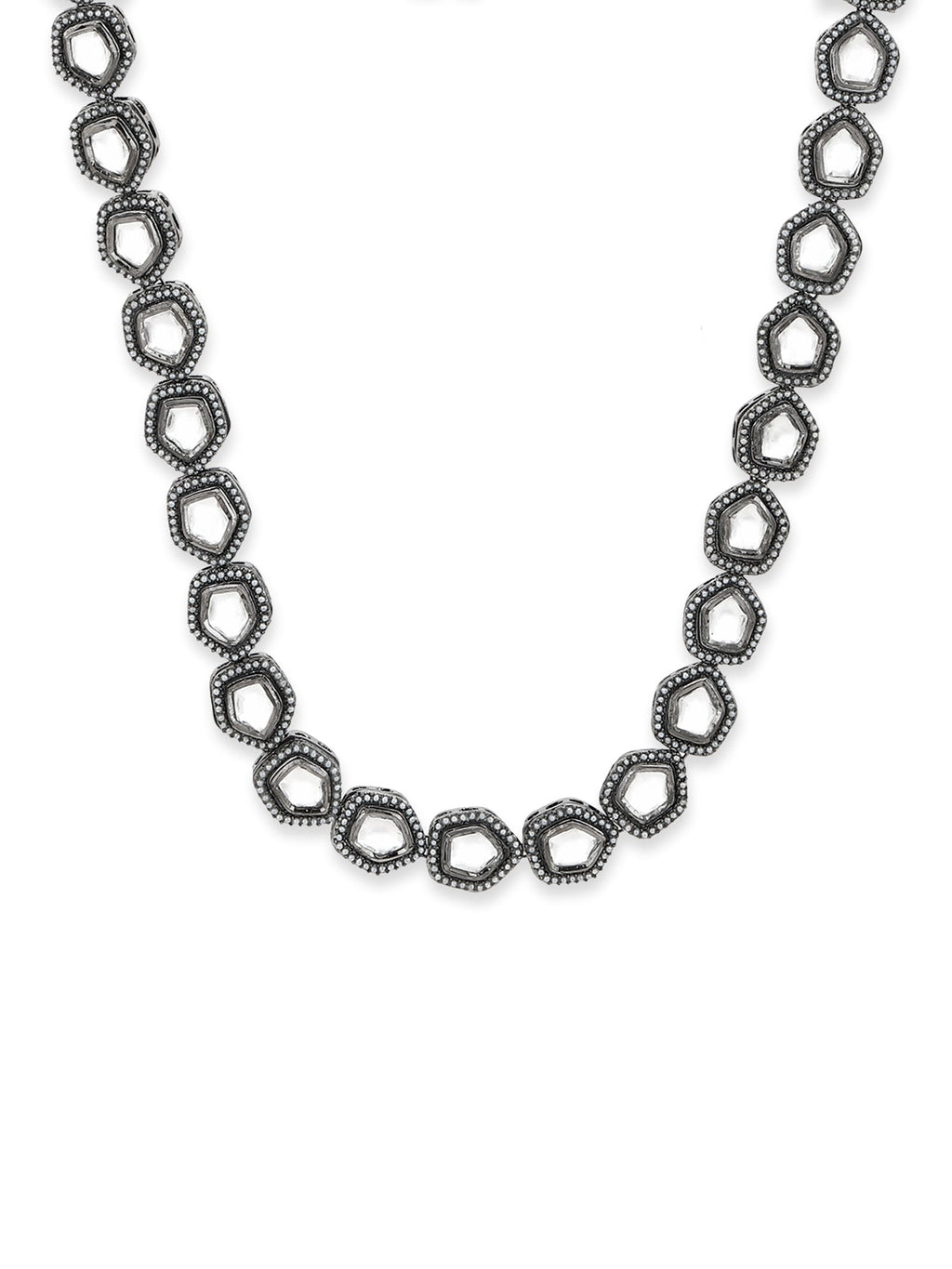 Black Brass Rhodium-Plated Necklace - Ruby Raang
