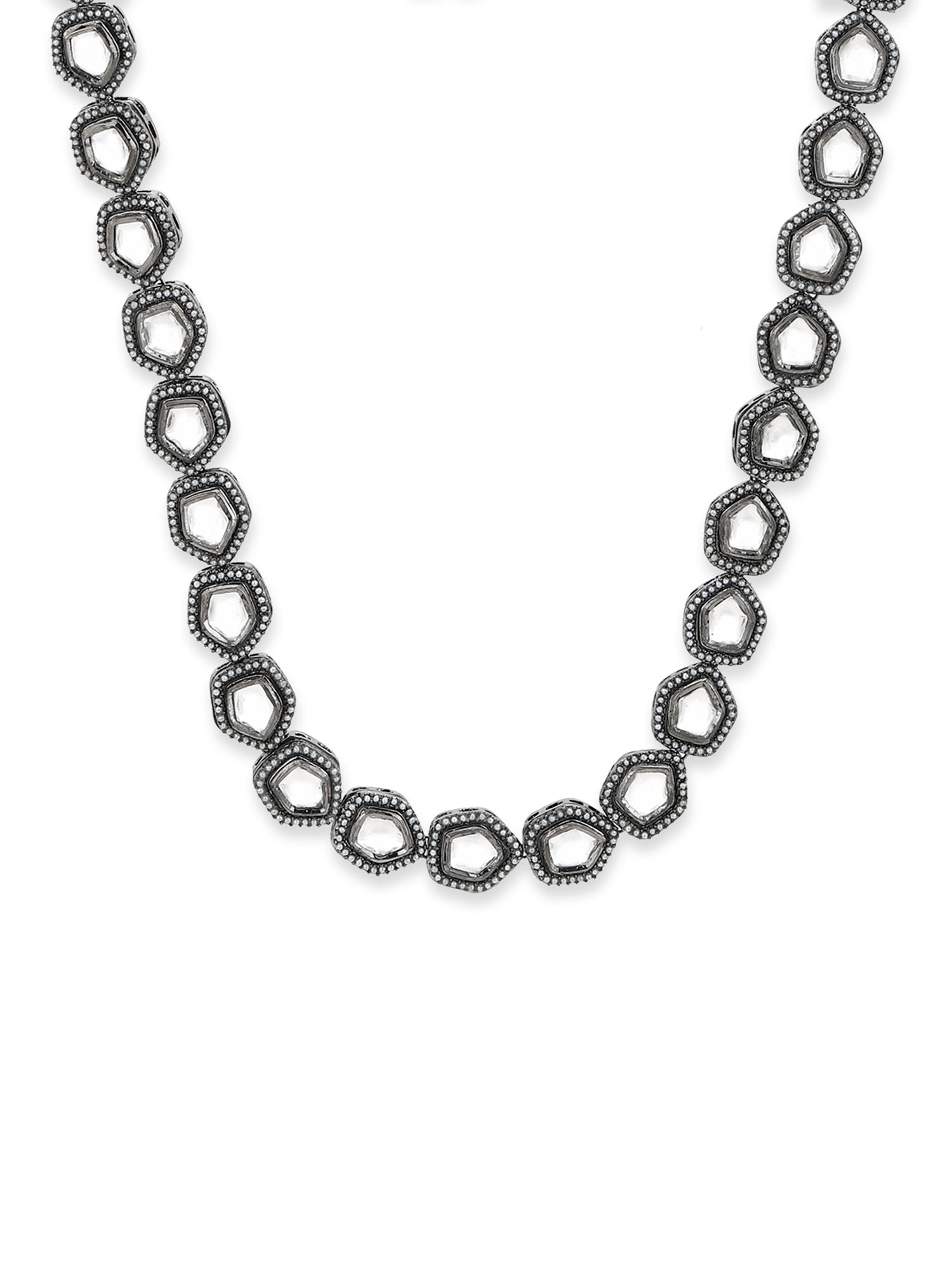 Black Brass Rhodium-Plated Necklace - Ruby Raang