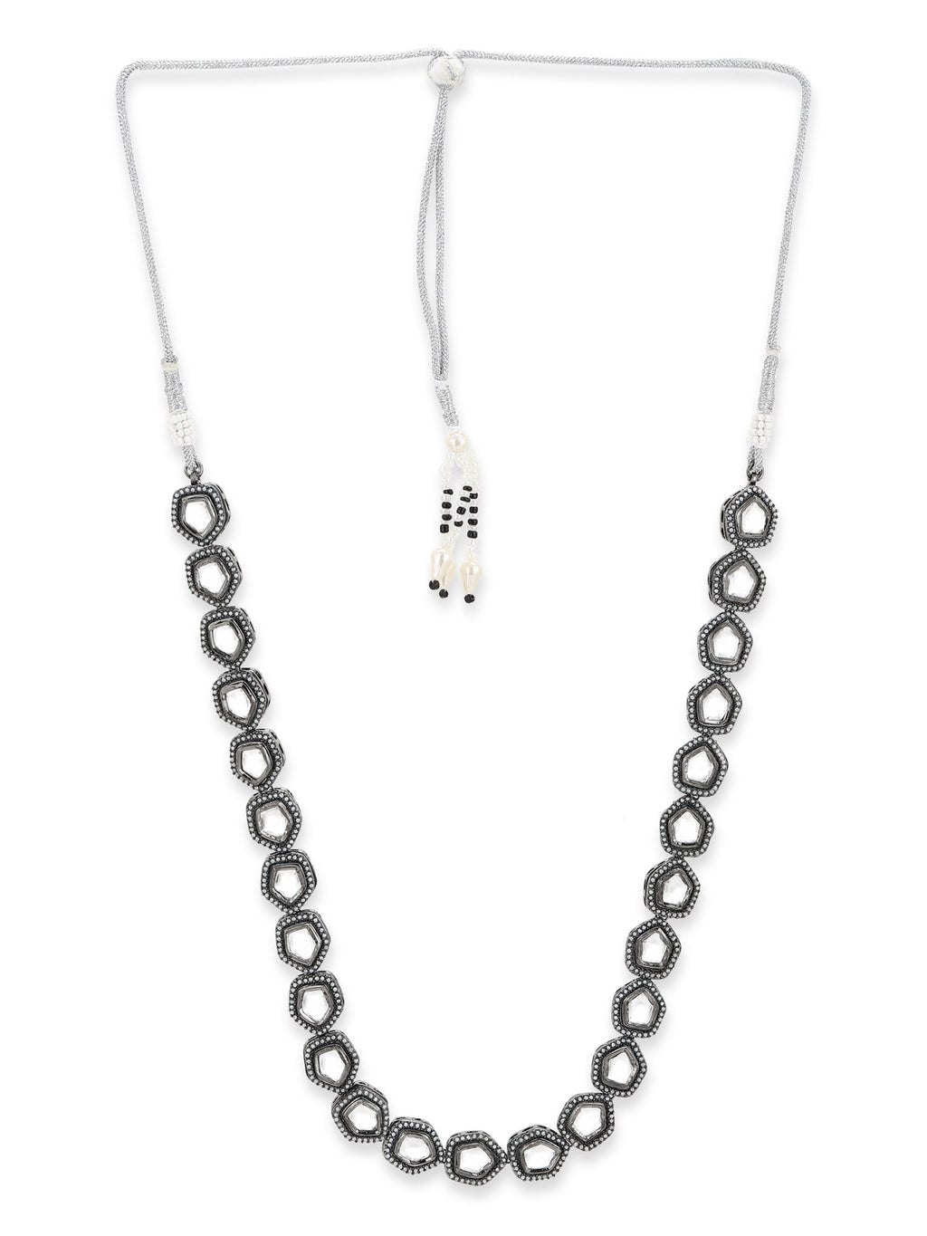 Black Brass Rhodium-Plated Necklace - Ruby Raang