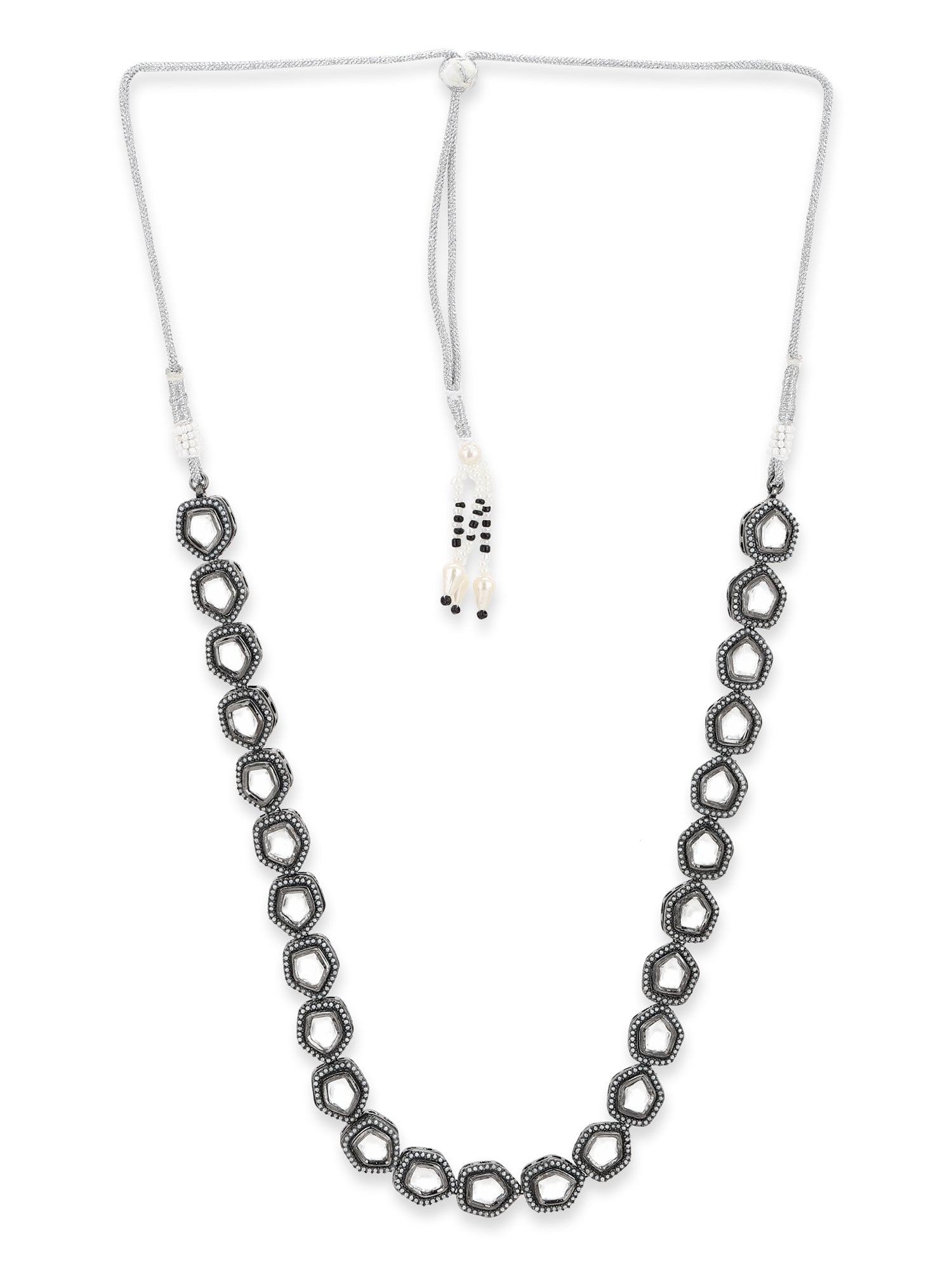 Black Brass Rhodium-Plated Necklace - Ruby Raang