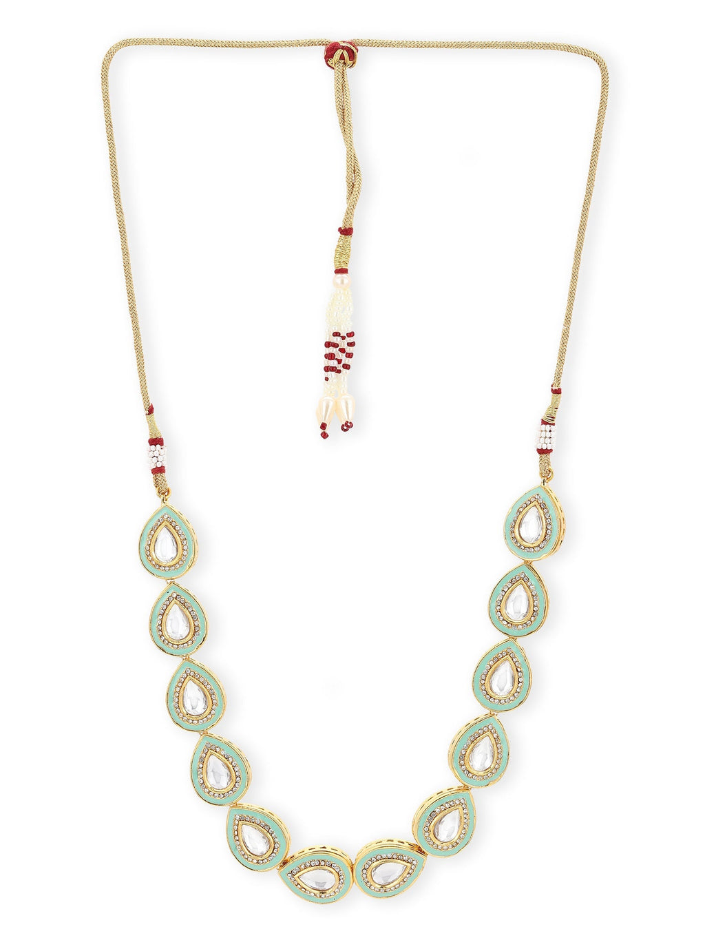 Green Brass Gold-Polished Necklace - Ruby Raang
