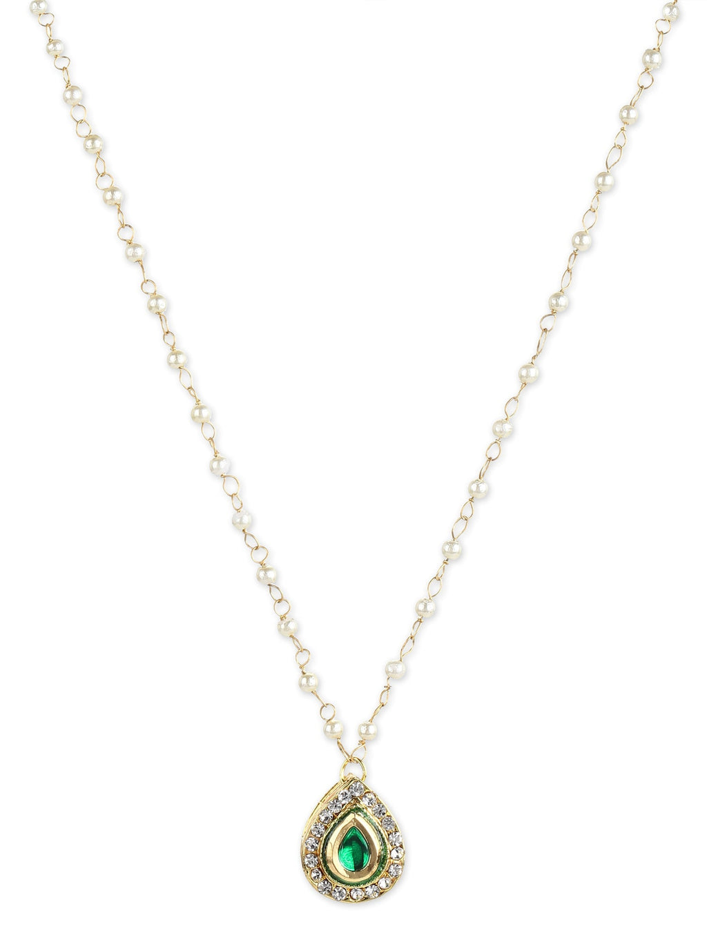 Gold-Polished White Brass Necklace - Ruby Raang